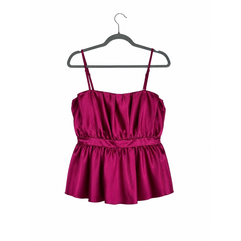 Thirty Thirty LA Magenta Pink Peplum Cami Top XL Babydoll Coquette Feminine